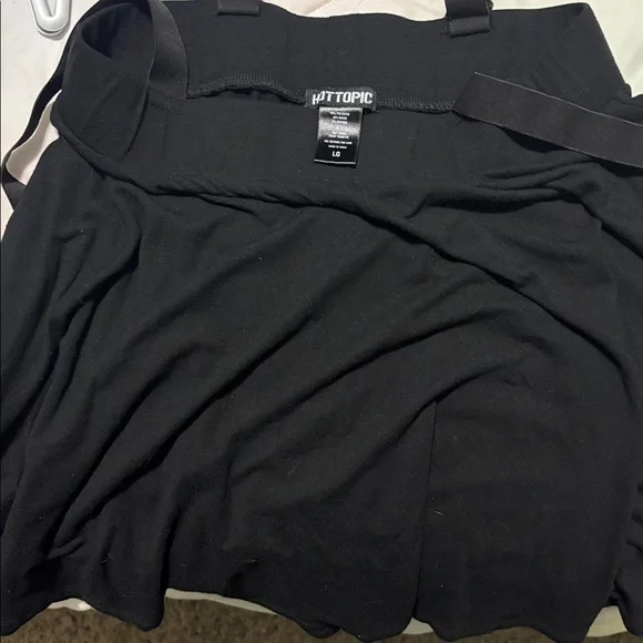 Junior's L Hot Topic Suspender Skater Skirt Black WITH POCKETS - Picture 3 of 3